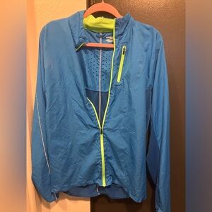 Blue and Green Saucony Lightweight Athletic Jacket